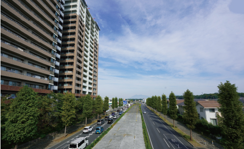 研究学園駅の街なみ